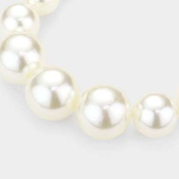 Cream Faux Pearl Necklace & Earring Set  NWT - Picture 5 of 8